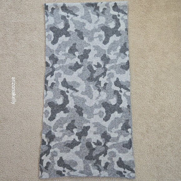 NWOT Grey Knit Camo Scarf Wool Alpaca - Picture 2 of 13